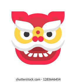 Lion dance head vector, Chinese New Year related flat design icon