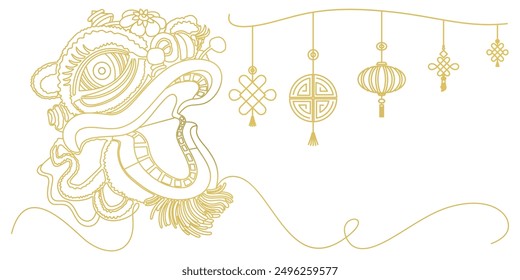 lion dance head vector design, for chinese new year