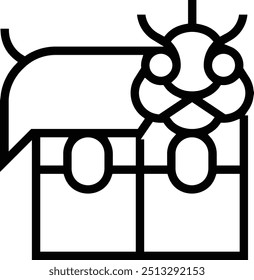 lion dance icon. Thin linear style design isolated on white background