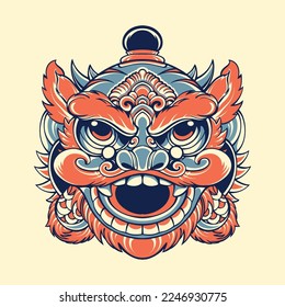 Ilustración de Lion Dance arte vectorial asse.t