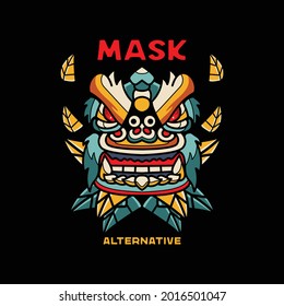 lion dance illustration for tshirts