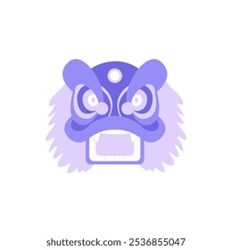 Lion Dance Mask In Flat Vector Illustration Symbolizing Chinese New Year, Tradition, And Celebration, Isolated On White Background
