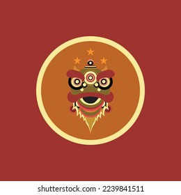 inspiración de diseño de vectores de danza del león