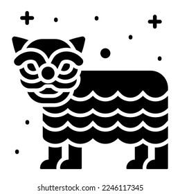 Lion-Tanz-Vektordesign einzeln auf weißem Hintergrund