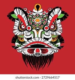 Diseño de Ilustración vectorial de danza de león