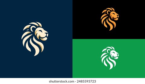  El león se representa en un perfil lateral con su melena y rasgos faciales representados a través de varios tonos de blanco y gris, creando un contraste contra el fondo oscuro. 