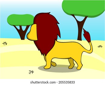 Lion Desert Stock Vector (Royalty Free) 205535833 | Shutterstock