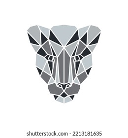 lion design logo, polygonal geometric style template Vector illustration