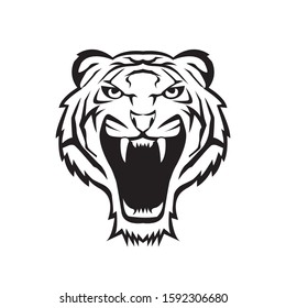 Vector Tiger Head Face Retro Logos Stock Vector (Royalty Free ...