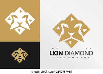 Lion Diamond Logo Design Vector illustration template