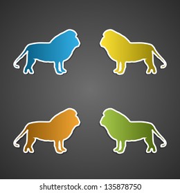 Lion in different colors