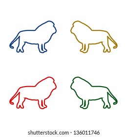 Lion in different colors