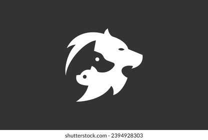 lion dog and cat logo icon design Vector design template inspiration