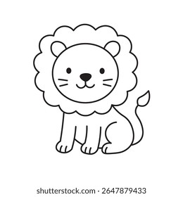 Lion Doodle Isolated on White Background