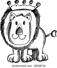 Lion Doodle Sketch Vector Illustration