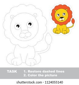 Lion. Dot to dot educational game for kids.