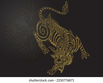 lion dragon thai animal art culture