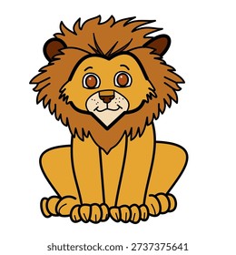 lion drawing clipart educational element for kids children book story telling