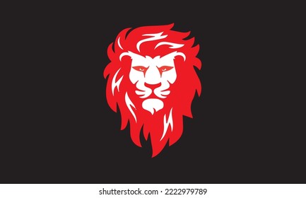 lion drawing on black background and design made for logo use