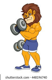 Lion with dumbbells