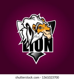 lion, e sport logo, icon or symbol for game sport team