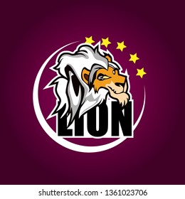 lion, e sport logo, icon or symbol for game sport team