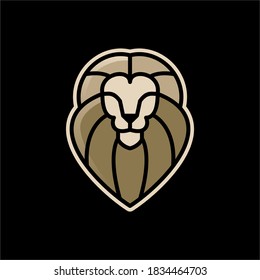 lion e sport logo vector icon illustration