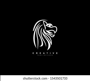 Lion Eagle Logo Design Stylish Monogram Style