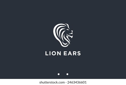 lion with ears logo design vector silhouette illustration