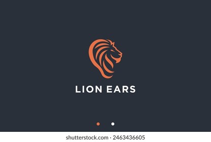 lion with ears logo design vector silhouette illustration