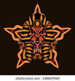 lion Egypt Ornament mascot design