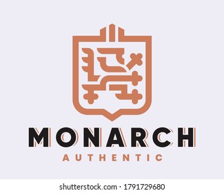 Lion emblem design editable for your business.