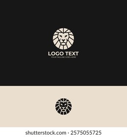 lion emblem logo design template