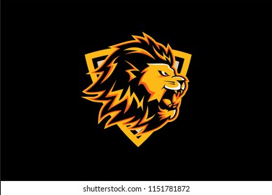 Lion Esport Logo concept, Angry lion