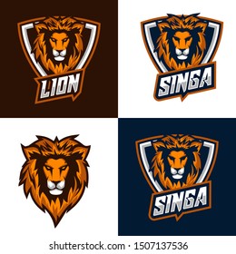 lion e-sport logo mascot vector