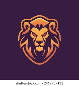 lion e-sport logo vector illustration