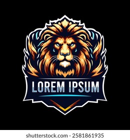 lion esport logo vector, isolated, best