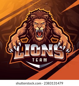 Lion esport mascot logo design