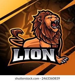 Lion esport mascot logo design