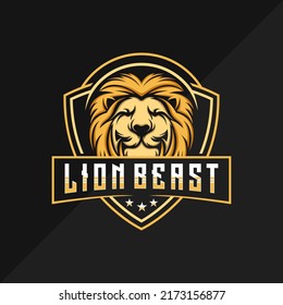 Lion esport and sport mascot logo vector illustration
