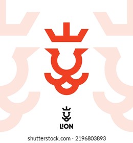 logotipo abstracto de la cara del león con estilo de línea