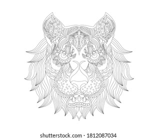 Lion face Adult Coloring Page