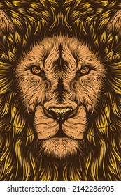 lion face artwork illustration close up 