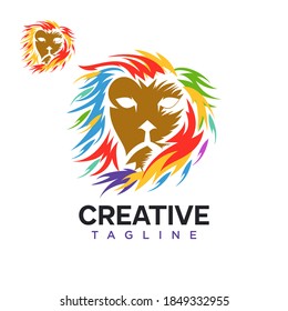 Lion face awesome design vector 