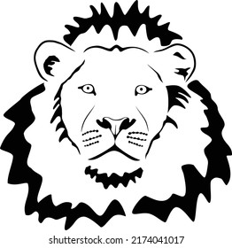 Lion Face Black White Stock Vector (Royalty Free) 2174041017 | Shutterstock