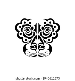 Lion face in boho style. Vector illustration.