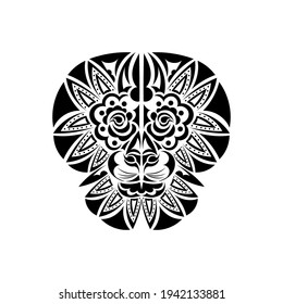 Lion face in boho style. Vector 