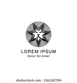 lion face bright sun logo icon template design 