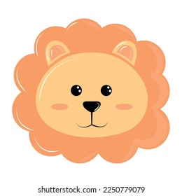 lion face cartoon icon isolated