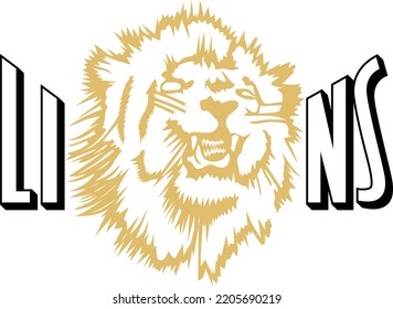 Lion Face Clipart - Vector Illustration